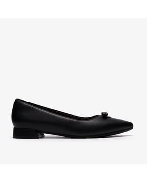 Natalyn Trim Black Leather Shoes