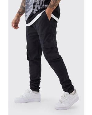 Skinny Fit Elasticated Waist Cuffed Cargo Trousers