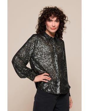 Cerise Blouse Donker Metallic