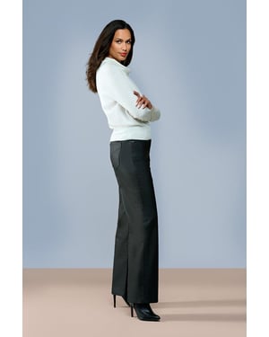 Lienna Coated Broek Zwart