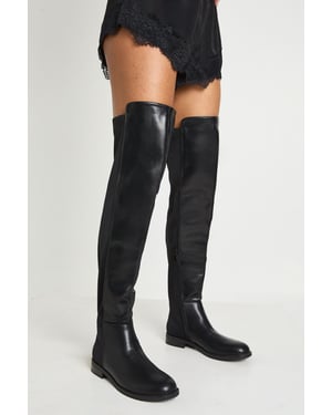Over The Knee Stretch Flat Boots