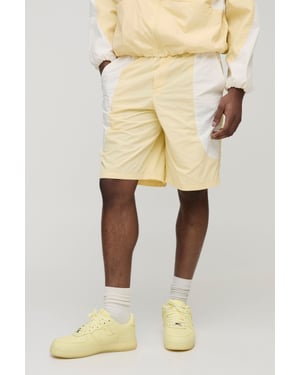 Elasticated Waist Relaxed Fit Colour Block Nylon Short