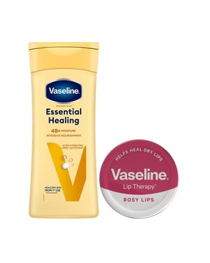 Vaseline Daily Healing Duo Intensive Care Body Lotion 400ml & Rosy Lip Therapy 20gm