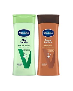Vaseline Intensive Care Duo Body Lotion Aloe Soothe & Cocoa Radiant, 400ml Each