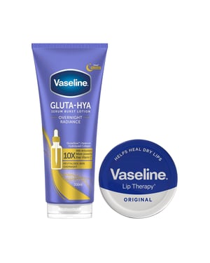Vaseline Gluta-Hya Night Glow Repair Body Lotion 200ml & Lip Therapy 20g Duo Set
