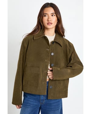 Suede Look Button Up Shacket