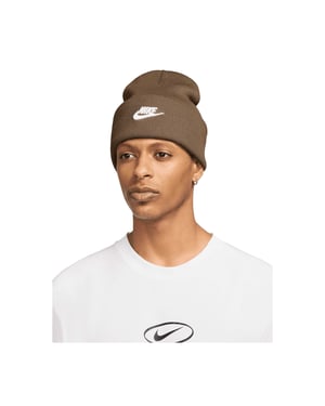 Nike Unisex Adult Futura Peak Beanie (Mosswood brown/White)