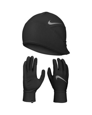 Nike Mens Essential Running Hat And Gloves Set (Black)