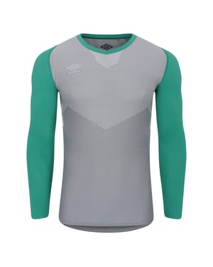 Umbro Heren Pro Base Layer Top met lange mouwen (Golfgroen/Grijs)