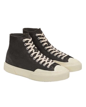 Superga Heren 2433 Works Flesh Out Suede High Top Trainers (Vulkaangrijs/ gebroken wit)