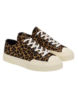 Superga Unisex 2432 Works Luipaardprint Kalfsleren Trainers voor volwassenen (Bruin/uitwendig wit)