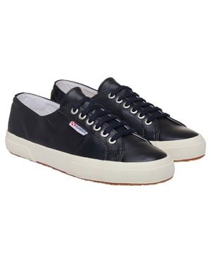 Superga Dames/Dames 2750 Metallic Leren Trainers (Metallic Zwart/Off Wit)