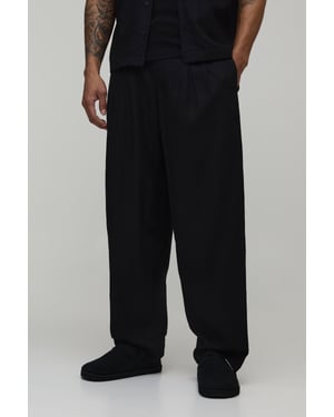 Balloon Fit Linen Blend Half & Half Trouser