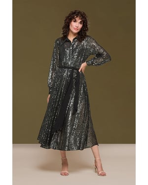 Kelly Jurk Donker Metallic