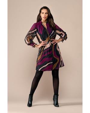 Ashley Print Tuniek Dark Berry