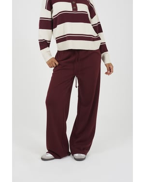 Burgundy Wide Leg Joggers