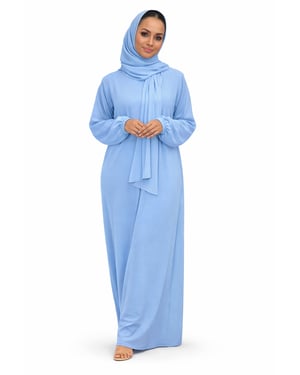 Ladies Abaya With Scarf Attached Comfortable Modest Dress One Size