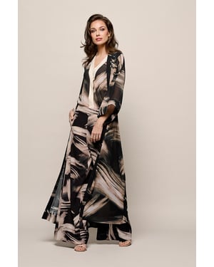 Isla Print Kaftan Zwart / Off White