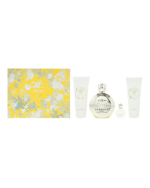 Versace Eros Pour Femme Eau de Parfum 100ml, Eau de Parfum 5ml, Body Lotion 100ml + Shower Gel 100ml
