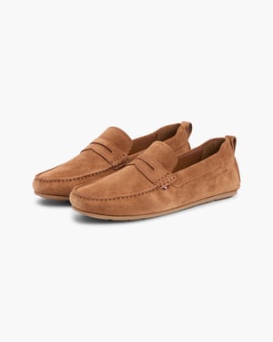 Tommy Hilfiger Core Hilfiger Heren Suède Rijders - Coconut Grove Suède Rijders in Tan