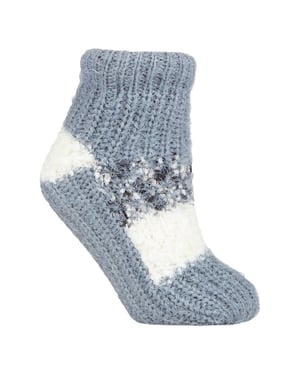 1 Paar Dames Sherpa Gevoerde Slippersokken - Warme Fluffy Gezellige Binnencomfort