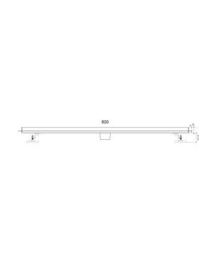 Mirlux Douchegoot 80cm mat zwart tegelrooster rvs met flens