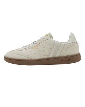 Patrick Mens Lyon Suede Cupsole Trainers (Off White/Gum)