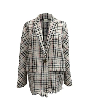 Maje Tweed geruite blazer van wit katoen