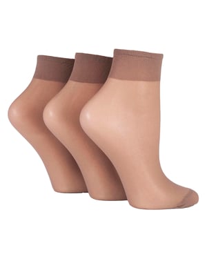 3-Pack Dames 15 Denier 100% Nylon Enkelsokken - Doorzichtige Lichtgewicht Comfort