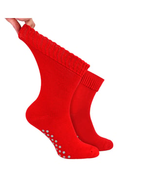 Mens Extra Wide Winter Bed Socks with Grips | Non Slip Thermal Sleep Socks