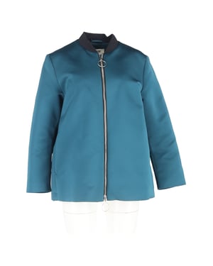 Acne Studios Troy Satin Bomber in Turquoise Polyester