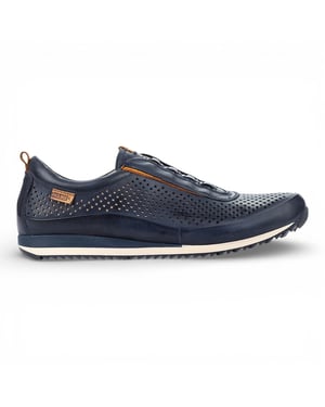 Pikolinos Heren Blauwe Leren Elastische Slip-on Sneakers - Liverpool