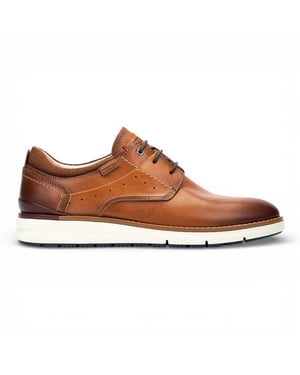 Pikolinos Heren Bruine Leren Vetersneakers - Manacor