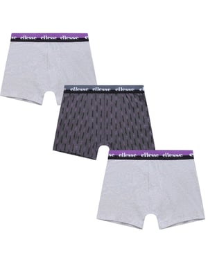 Ellesse Heren Muxel788 Boxershorts (Set van 3) (Grijs/Zwart/Paars)