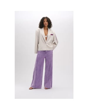 Refined Department R2602170894 ladies woven high waist damaged denim pants dain