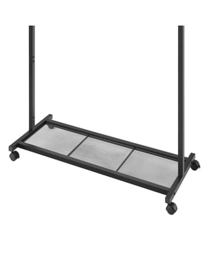 MAZAZU Kledingrek op wielen – met schoenenplank – metaal – 44 × 95 × 157,7