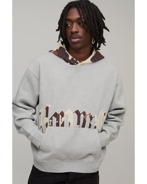 Oversized Applique Cow Print Hoodie