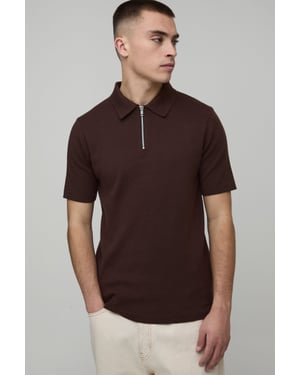 Muscle Fit Soft Touch 1/4 Zip Knitted Polo