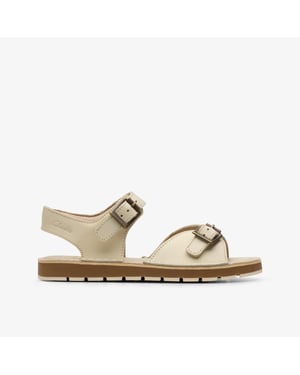 PlaysunReef K. Off White Lea Sandals