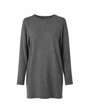 Relaxte tuniek met lange mouwen en een strakke ronde hals.