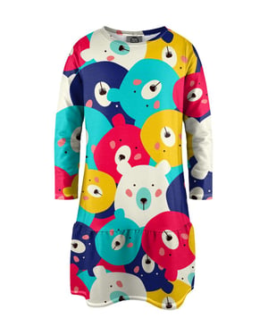 "Colorful Bears" Långärmad klänning