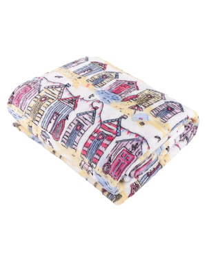 Furn Beach Huts Fleece Printed Throw