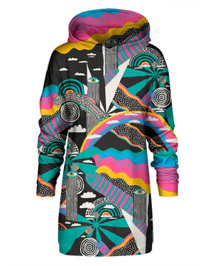 "Rainbow Landscape" Oversize Hoodieklänning