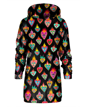 "Mexican Hearts" Oversize Hoodieklänning