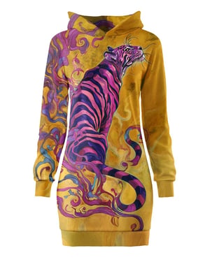 "Whisper of the Tiger" Oversize Hoodieklänning