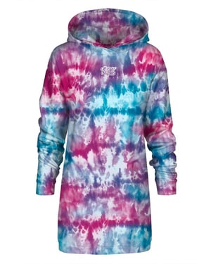 "Tie Dye Blue Pink" Oversize hoodiejurk