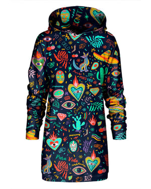"Colorful Mexico" Oversize Hoodieklänning