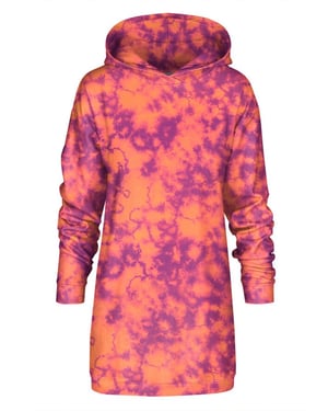 "Orange Tie Dye" Oversize Hoodieklänning