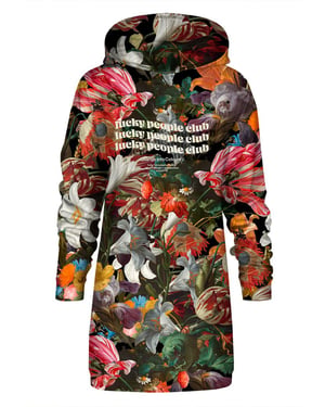 "Lucky People Club" Oversize Hoodieklänning