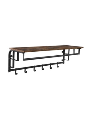 MAZAZU Wandkapstok industrieel – bruin/ – 30 × 88 × 27 cm